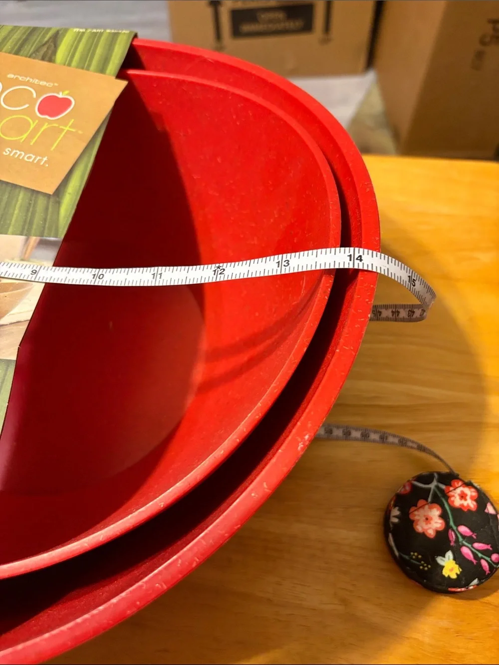 Red Mixing Bowl Set with Spoon - Bright Red Kitchen Prep Set